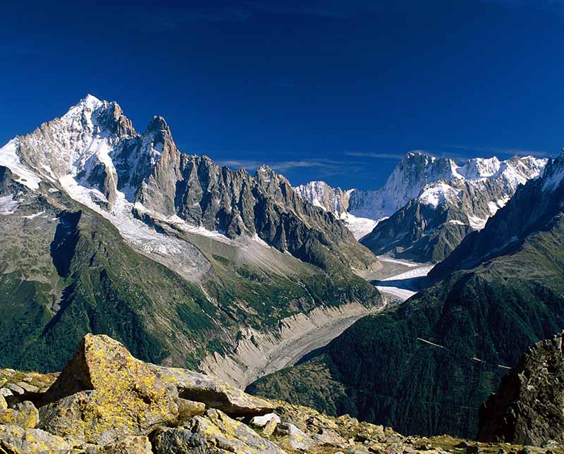 Rocky mountains at Mont Blanc. Italy.