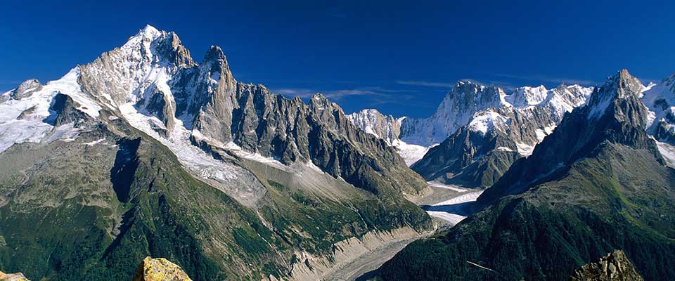 Rocky mountains at Mont Blanc. Italy.