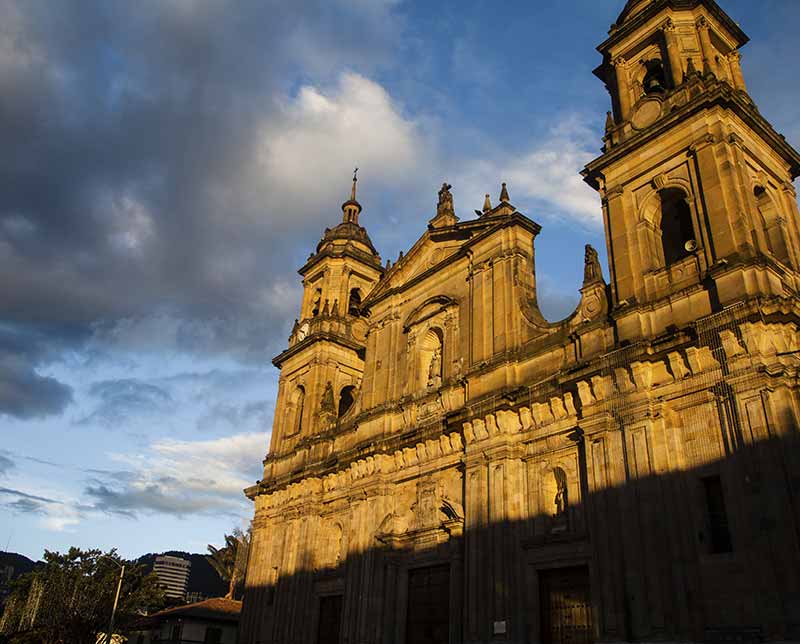 Castle in the setting sun. Colombia highlights. Colombia.