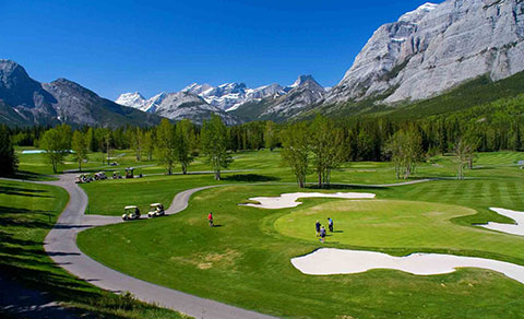 Golf course with mountains. Alberta, Canada