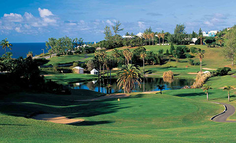 Golf course on a sunny day. Bermuda.