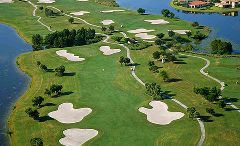 Golf course from above. Florida, USA.