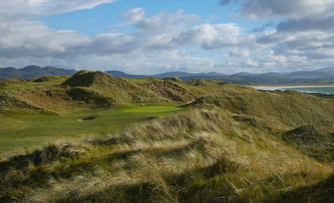 Golf course with grasslands. Ireland, UK.