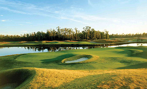 Golf course on a sunny day. South Carolina, USA.